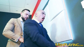 New co-worker Alan Vicenzo offered his butthole to get screwed by Sir Peter