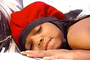 Perfect ebony teen going wild over white cock