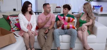 MILFs Nicole Rae & Angel Wave Go Down on Each Other