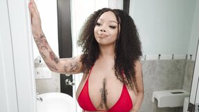 Big-boobed ebony Advoree gets fucked all over the house