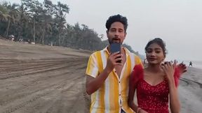 Blowjob and homemade hardcore sex with Indian babe after beach hookup - reality