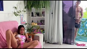 MY STEPFATHER CAUGHT ME JERKING OFF AND MADE ME CUM UNTIL HE SPRAYED MILK INTO MY PUSSY (Complete in Sheer and Red)