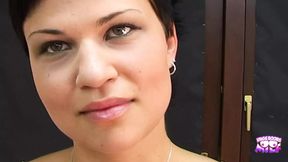 Brunette with Short Hair and a Tattoo Sucks a Dick so Good He Cums Quickly